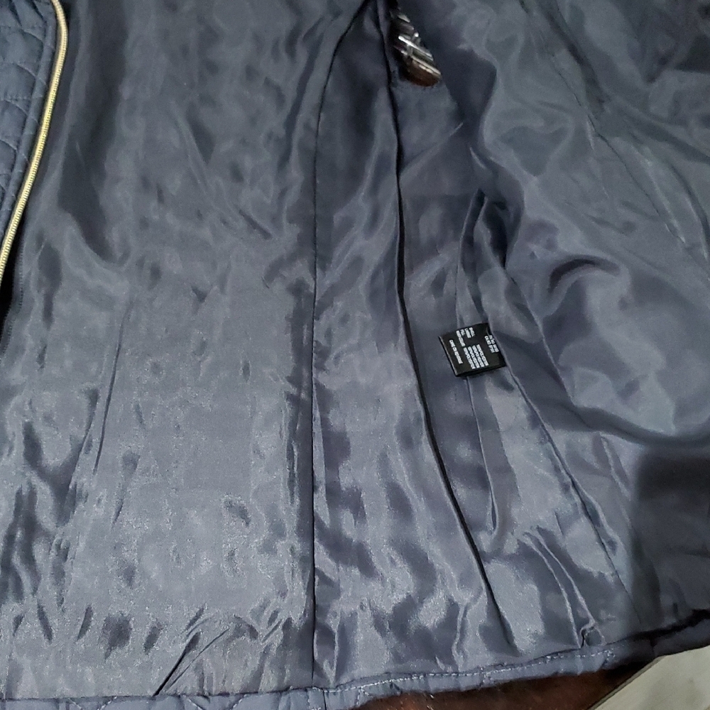 Black Rivet Blue Quilted Vest Lightweight Sleeveless - Picture 7 of 8